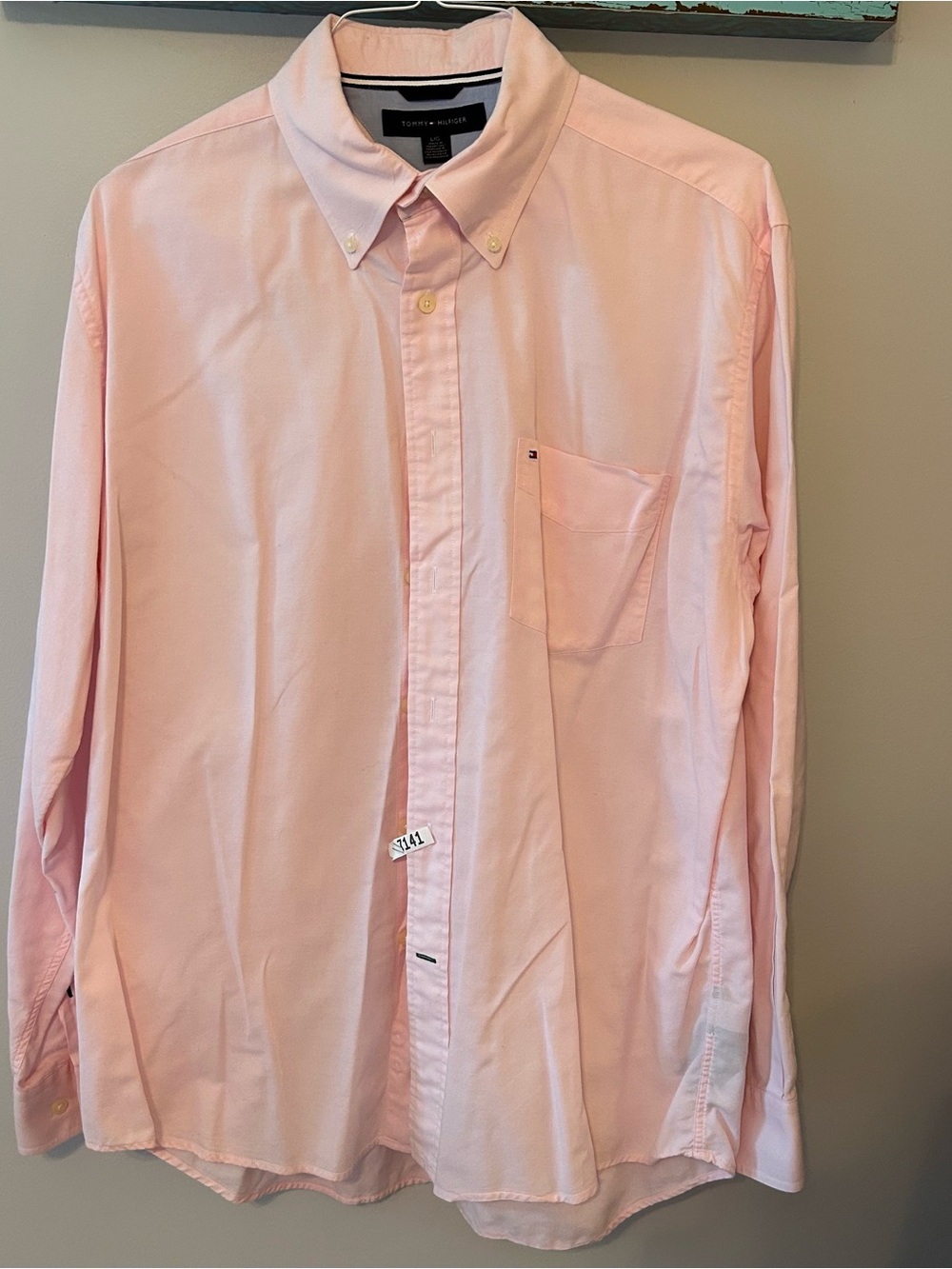 Tommy Hilfiger Light Pink Button-Down Dress Shirt
